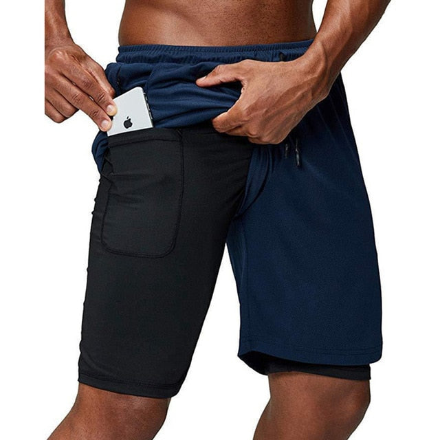 Men Running Shorts 2 In 1 Sport GYM Shorts Men New Design Jogging Fitness Training Shorts Quick Dry Basketball Shorts Male-7