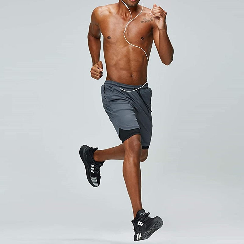 Men Running Shorts 2 In 1 Sport GYM Shorts Men New Design Jogging Fitness Training Shorts Quick Dry Basketball Shorts Male-4