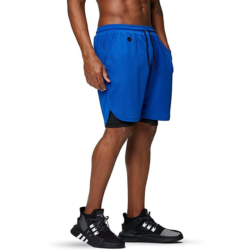 Men Running Shorts 2 In 1 Sport GYM Shorts Men New Design Jogging Fitness Training Shorts Quick Dry Basketball Shorts Male-2