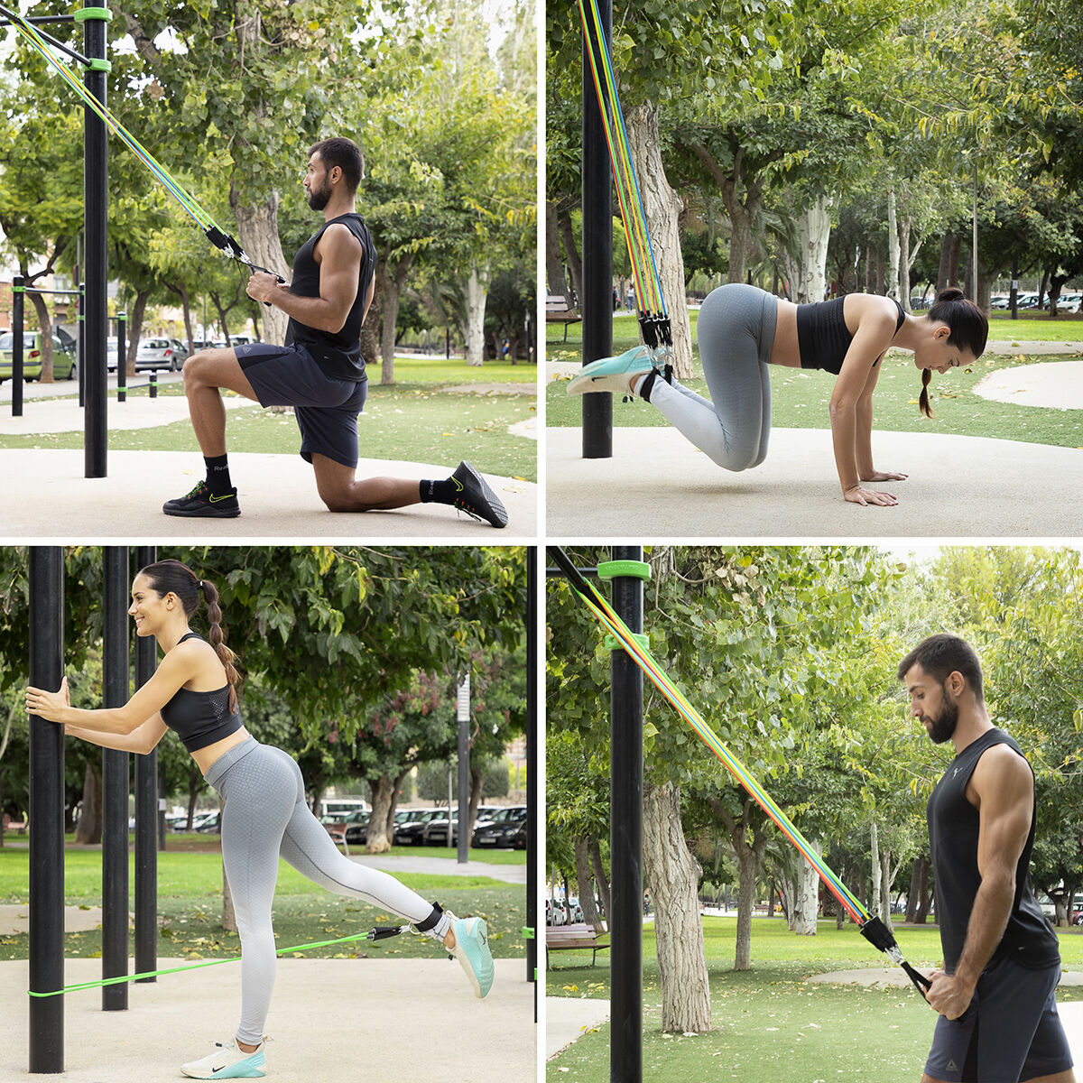 Set of Resistance Bands with Accessories and Exercise Guide Rebainer InnovaGoods 5 Units-16