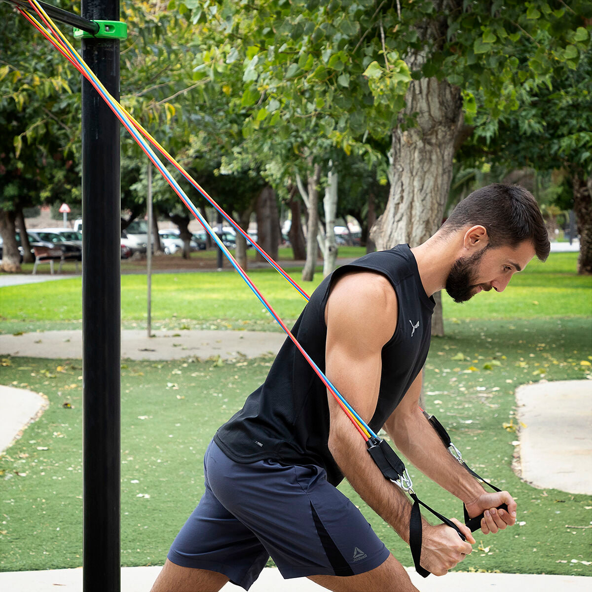 Set of Resistance Bands with Accessories and Exercise Guide Rebainer InnovaGoods 5 Units-15