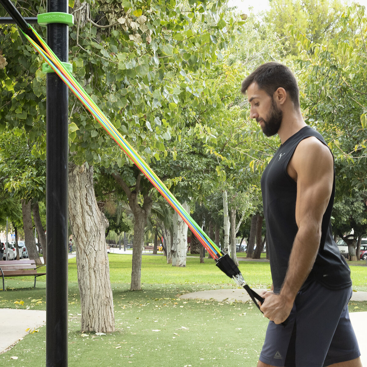 Set of Resistance Bands with Accessories and Exercise Guide Rebainer InnovaGoods 5 Units-9