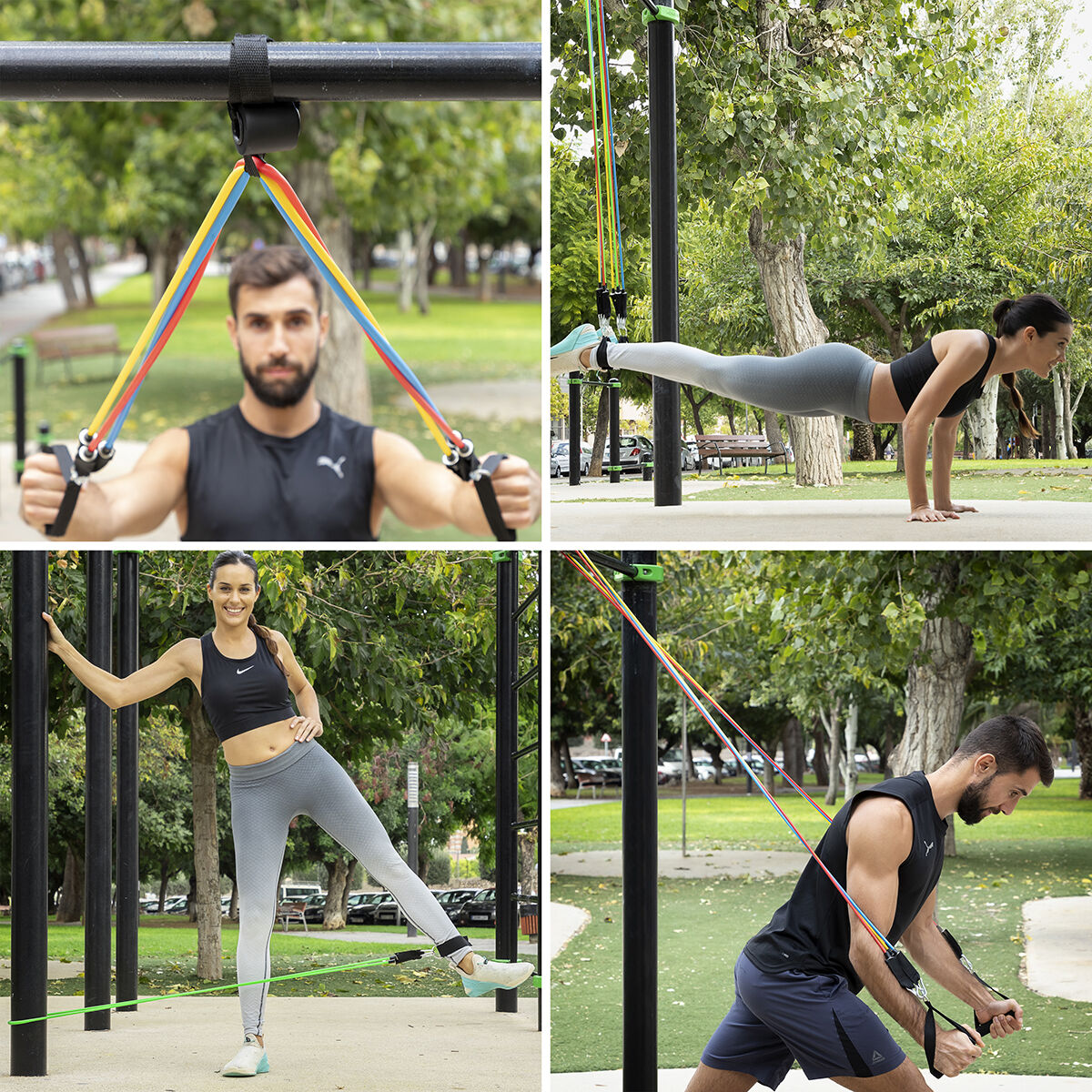 Set of Resistance Bands with Accessories and Exercise Guide Rebainer InnovaGoods 5 Units-7