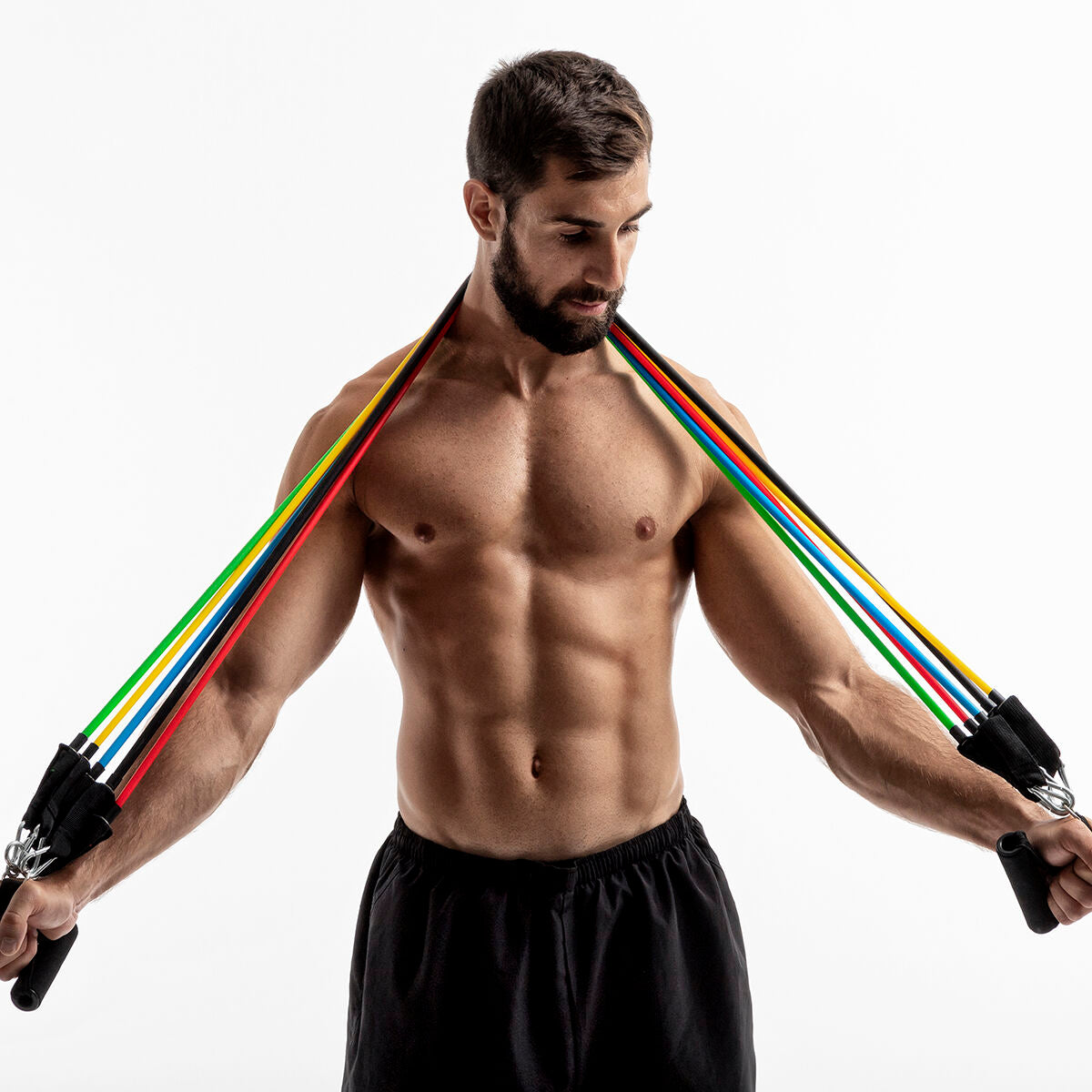Set of Resistance Bands with Accessories and Exercise Guide Rebainer InnovaGoods 5 Units-6